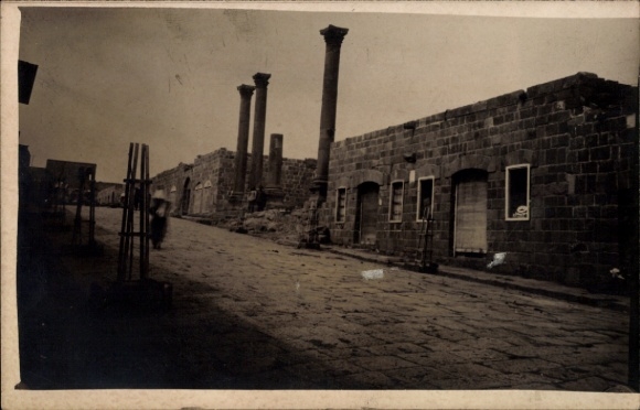 Ak Tunis Tunesien, Römische Säulen, Straße, Ruinen, Tunis