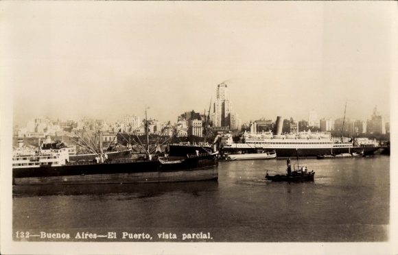 Ak Buenos Aires Argentinien, Hafen, Dampfer