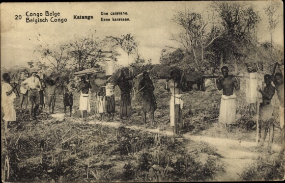 Ganzsachen CPA Katanga DR Kongo Zaire, Caravane