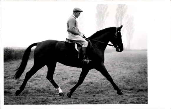 Foto Ak Reiter auf einem Pferd