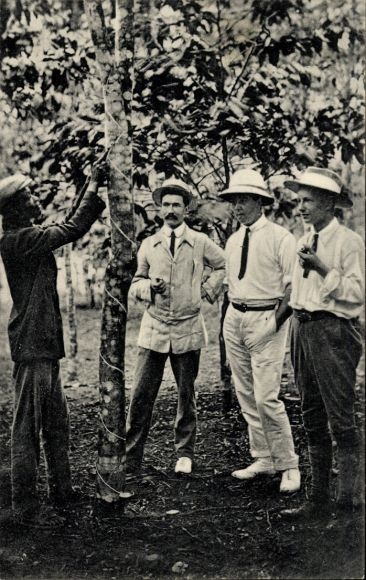 Ak Gold Coast Goldküste Ghana, Extrahieren von Gummi