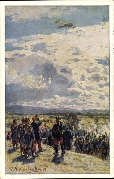 Künstler Ak Eckenbrecher, T. von, Beschießung einer deutschen Taube, Luftflotten Verein