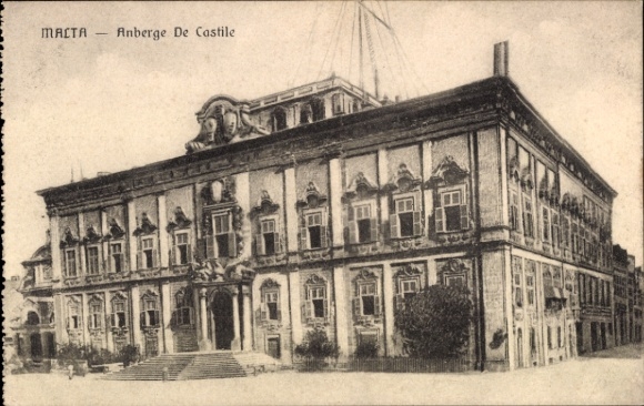 Ak Valletta Malta, MALTA, Anberge De Castile,  Architektur
