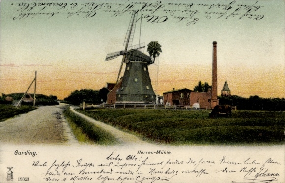 Ak Garding in Nordfriesland, Herren-Mühle