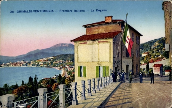 Ak Ventimiglia Grimaldi Liguria, Frontiera Italiana, La Dogana