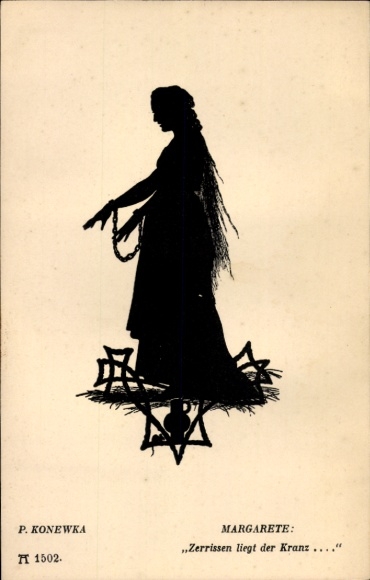 Künstler Ak Konewka P., Margarete, Zitat