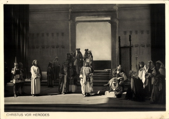 Ak Oberammergau in Oberbayern, Jubiläums-Passionsspiele 1934, Christus vor Herodes