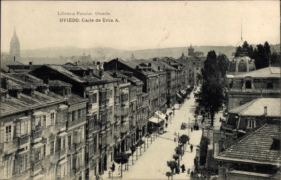 Ak Oviedo Asturien Spanien, Calle de Uria