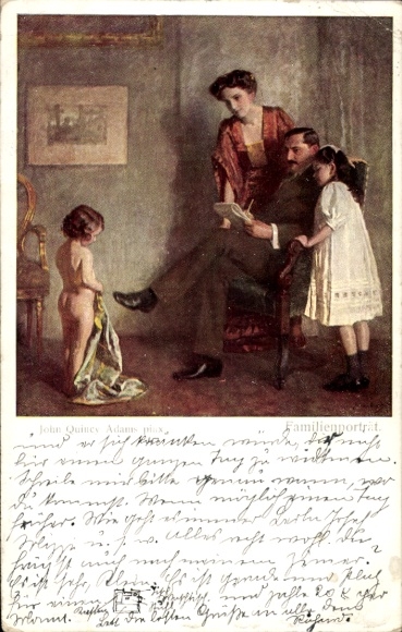 Künstler Ak Adams, John Quincy, Familienporträt