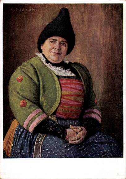 Künstler Ak Nitsch, R., Tirolerin aus dem Ötztal in Volkstracht, VDA P 1 R 4 Nr. 5