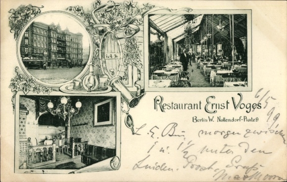 Ak Berlin Schöneberg, Restaurant Ernst Voges, Nollendorfplatz 9