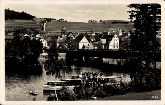 Ak Saalburg in Thüringen, Bootsanlegeplatz, Ort