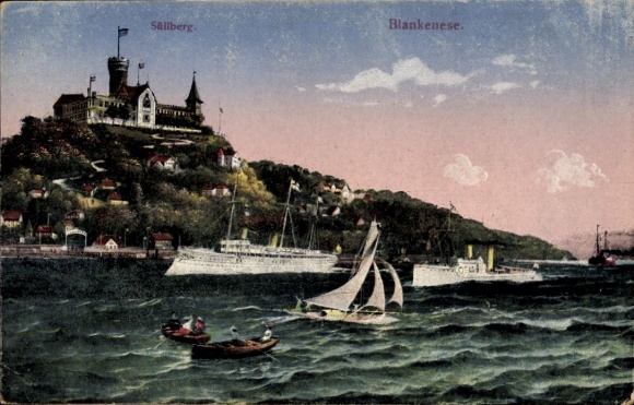 Ak Hamburg Blankenese, Elbpartie mit Süllberg, Sonderstempel