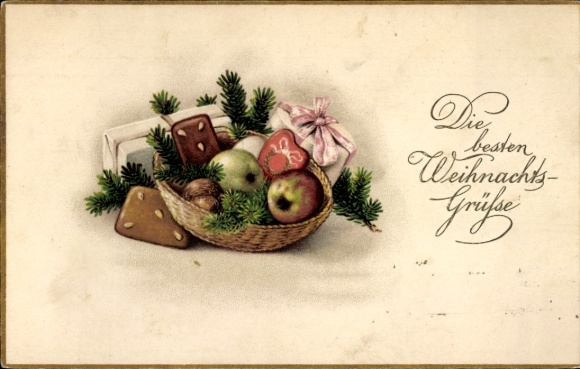 Litho Frohe Weihnachten, Leckereien