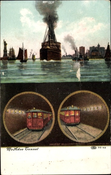 AK New York City USA, Hudson River Tunnel Hoboken