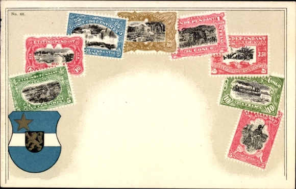 Briefmarken Ak DR Kongo Zaire, Wappen