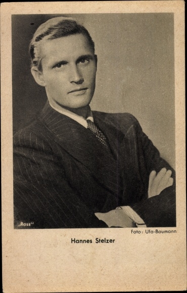 Ak Schauspieler Hannes Stelzer, Portrait im Anzug, Ross