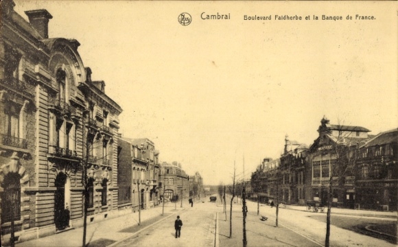 Ak Cambrai Nord, Boulevard Faldherbe, Banque de France, Stadtansicht, Cambrai