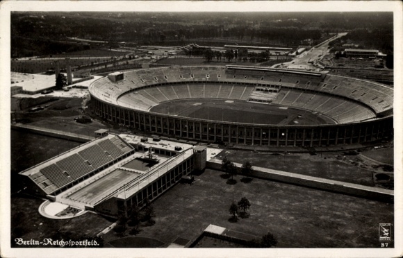 Ak Berlin Charlottenburg Westend, Reichssportfeld, Fliegeraufnahme, Klinke 13567