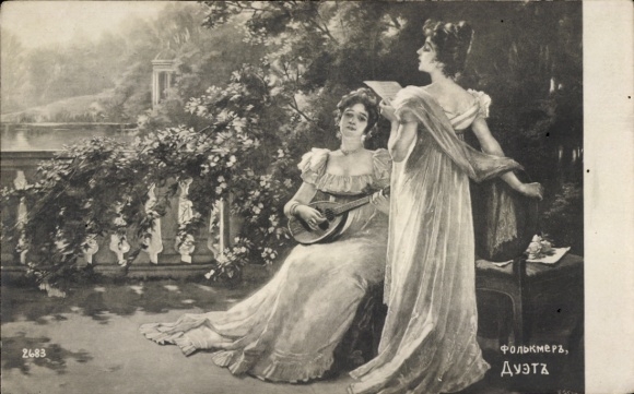 Künstler Ak Volkmer, Duett