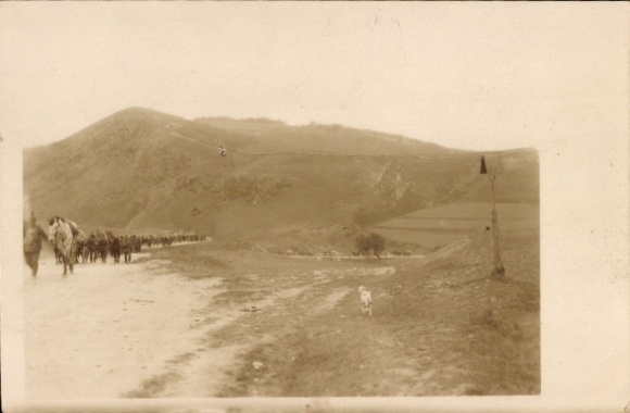 Foto Ak Brăila Rumänien, Munitionskolonne an die Front