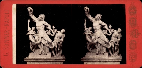 Stereo Foto Vatikan Rom Lazio, Museum, Laokoon-Gruppe