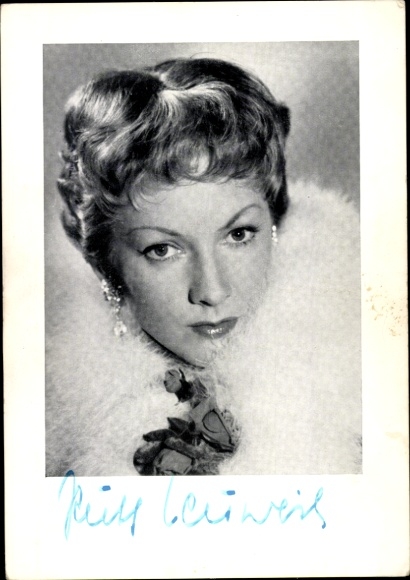 Foto Schauspielerin Ruth Leuwerik, Portrait, Autogramm