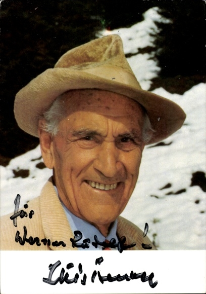 Ak Schauspieler Luis Trenker, Volkserzähler, Portrait, Autogramm