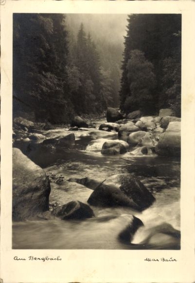 Ak Am Bergbach, Max Baur