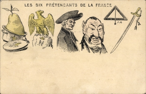 Künstler Ak Les Six Pretendants de la France, Karikatur