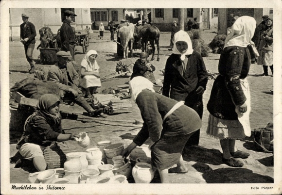 Ak Schytomyr Schitomir Ukraine, Marktleben