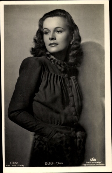 Ak Schauspielerin Edith Oss, Portrait