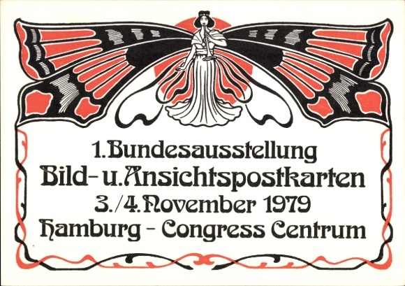 Schmetterling Ak 1. Bundesausstellung Bild und Ansichtspostkarten November 1979, Hamburg