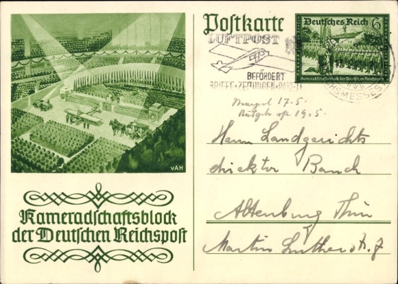 Ganzsachen Ak Kameradschaftsblock der Deutschen Reichspost