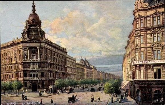 6 Künstler AK im Umschlag Budapest Ungarn, von Noel Beraud