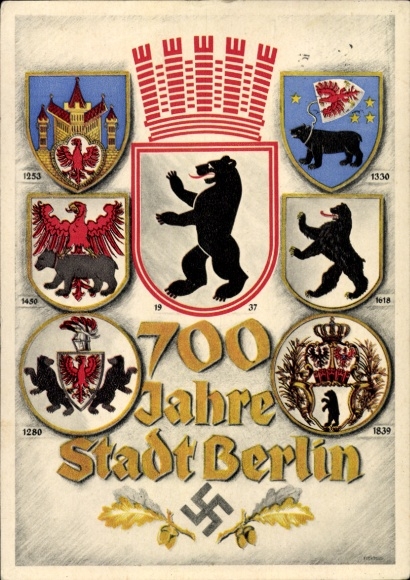 Ak Berlin, 700 Jahrfeier 1937, Stadtwappen