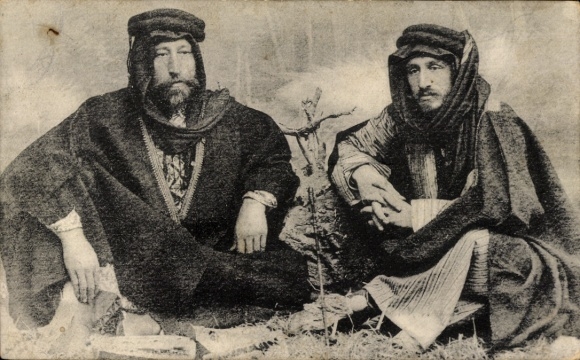 Ak Aleppo Syrien, Reiche Araber in Nationaltracht