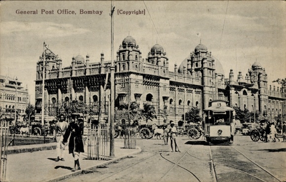 Ak Mumbai Bombay Indien, General Post Office,   , Copyright