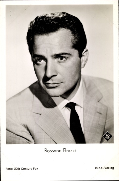 Ak Schauspieler Rossano Brazzi in Drei Münzen im Brunnen