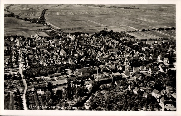 Ak Bönnigheim in Württemberg, Luftaufnahme von  viele Häuser, Felder im Hintergrund