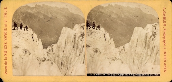 Stereo Foto Les Bossons Haute Savoie, Gletscher