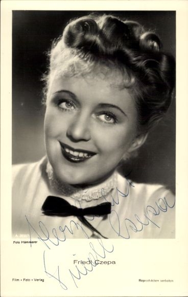 Ak Schauspielerin Friedl Czepa, Portrait, Autogramm