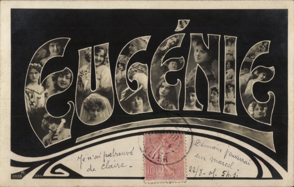 Buchstaben Ak Vorname Eugenie, Frauenportraits