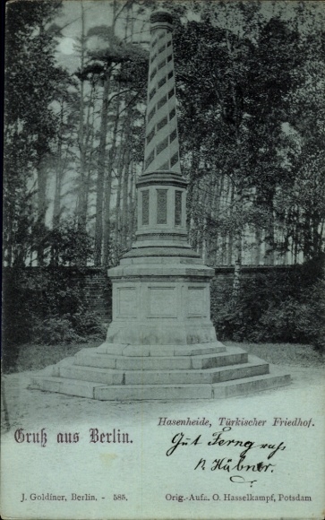Mondschein Ak Berlin Neukölln, Hasenheide, Türkischer Friedhof
