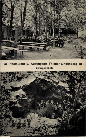 Ak Thiede Salzgitter in Niedersachsen, Restaurant Thieder Lindenberg, Zwergenhöhle