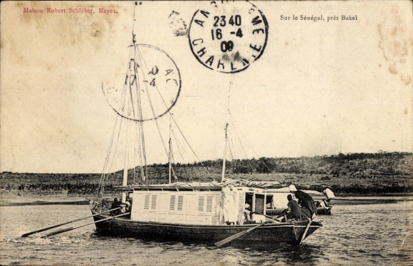 Ak Bakel Senegal, Boot auf dem Wasser