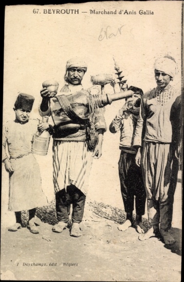 CPA Beyrouth Liban, Marchand d'Anis Gallia