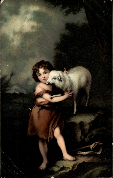 Künstler Ak Murillo, Bartolomé Esteban, St. John and the lamb, Stengel