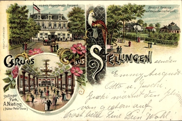 Litho Hamburg Eimsbüttel Stellingen, Carl Hagenbecks Tierpark, Stellinger Park
