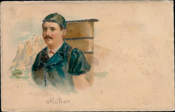 Glitzer Litho Küher, Kuhhirt
